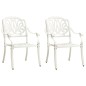 vidaXL Mesa y sillas de bistró 3 piezas aluminio fundido blanco vidaXL Mesa y sillas de bistró 3 piezas aluminio fundido blanco