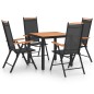 vidaXL Juego de comedor de jardín 5 piezas aluminio negro vidaXL Juego de comedor de jardín 5 piezas aluminio negro