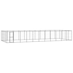 vidaXL Perrera de exterior de acero 53,24 m²