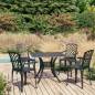 vidaXL Mesa y sillas de bistró 5 piezas aluminio fundido negro