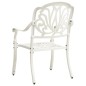 vidaXL Mesa y sillas de bistró 5 piezas aluminio fundido blanco vidaXL Mesa y sillas de bistró 5 piezas aluminio fundido blanco