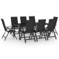 vidaXL Juego de comedor para jardín 9 piezas aluminio gris antracita vidaXL Juego de comedor para jardín 9 piezas aluminio gris antracita