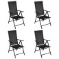 vidaXL Juego de comedor de jardín 5 piezas aluminio negro vidaXL Juego de comedor de jardín 5 piezas aluminio negro