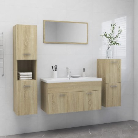 vidaXL Juego de muebles de baño madera de ingeniería roble Sonoma