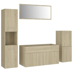 vidaXL Juego de muebles de baño madera de ingeniería roble Sonoma