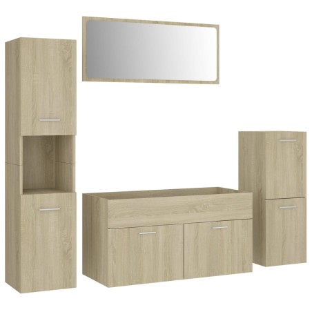 vidaXL Juego de muebles de baño madera de ingeniería roble Sonoma