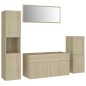 vidaXL Juego de muebles de baño madera de ingeniería roble Sonoma vidaXL Juego de muebles de baño madera de ingeniería roble Sonoma