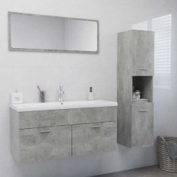 vidaXL Juego de muebles de baño madera de ingeniería gris hormigón