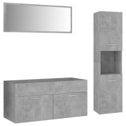 vidaXL Juego de muebles de baño madera de ingeniería gris hormigón