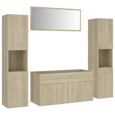 vidaXL Juego de muebles de baño madera de ingeniería roble Sonoma