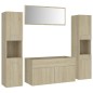 vidaXL Juego de muebles de baño madera de ingeniería roble Sonoma vidaXL Juego de muebles de baño madera de ingeniería roble Sonoma