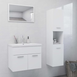 vidaXL Juego de muebles de baño madera de ingeniería blanco