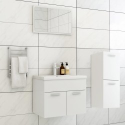 vidaXL Juego de muebles de baño madera de ingeniería blanco