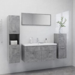 vidaXL Juego de muebles de baño madera de ingeniería gris hormigón