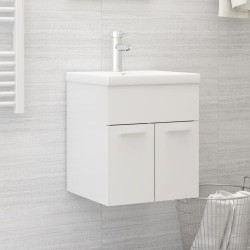 vidaXL Mueble con lavabo aglomerado blanco brillante 