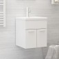 vidaXL Mueble con lavabo aglomerado blanco brillante 