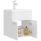 vidaXL Mueble con lavabo aglomerado blanco brillante 