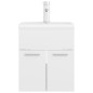 vidaXL Mueble con lavabo aglomerado blanco brillante 
