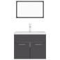 vidaXL Juego de muebles de baño madera de ingeniería gris