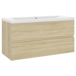 vidaXL Mueble con lavabo madera de ingeniería roble Sonoma