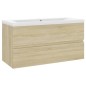 vidaXL Mueble con lavabo madera de ingeniería roble Sonoma vidaXL Mueble con lavabo madera de ingeniería roble Sonoma