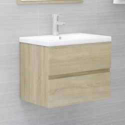 vidaXL Mueble con lavabo madera de ingeniería roble Sonoma