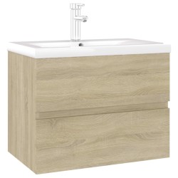 vidaXL Mueble con lavabo madera de ingeniería roble Sonoma