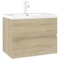 vidaXL Mueble con lavabo madera de ingeniería roble Sonoma vidaXL Mueble con lavabo madera de ingeniería roble Sonoma