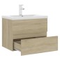 vidaXL Mueble con lavabo madera de ingeniería roble Sonoma vidaXL Mueble con lavabo madera de ingeniería roble Sonoma