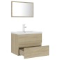 vidaXL Conjunto de muebles de baño madera contrachapada roble Sonoma vidaXL Conjunto de muebles de baño madera contrachapada roble Sonoma