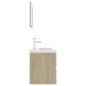 vidaXL Conjunto de muebles de baño madera contrachapada roble Sonoma vidaXL Conjunto de muebles de baño madera contrachapada roble Sonoma