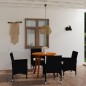 vidaXL Juego de comedor para jardín de 5 piezas negro vidaXL Juego de comedor para jardín de 5 piezas negro