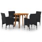 vidaXL Juego de comedor para jardín de 5 piezas negro vidaXL Juego de comedor para jardín de 5 piezas negro