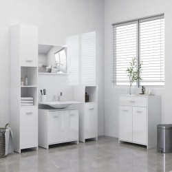 vidaXL Juego de muebles de baño de 4 piezas blanco brillante