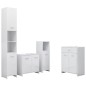 vidaXL Juego de muebles de baño de 4 piezas blanco brillante vidaXL Juego de muebles de baño de 4 piezas blanco brillante