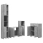 vidaXL Juego de muebles de baño 4 uds madera ingeniería gris hormigón vidaXL Juego de muebles de baño 4 uds madera ingeniería gris hormigón