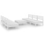 vidaXL Juego de muebles de jardín 7 piezas madera maciza pino blanco vidaXL Juego de muebles de jardín 7 piezas madera maciza pino blanco