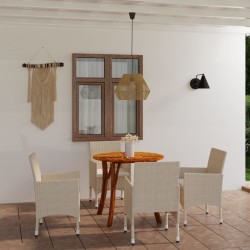 vidaXL Juego de comedor para jardín de 5 piezas beige