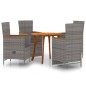 vidaXL Juego de comedor para jardín de 5 piezas gris vidaXL Juego de comedor para jardín de 5 piezas gris