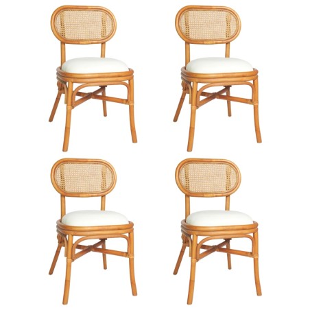 vidaXL Sillas de comedor 4 unidades lino marrón claro