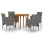 vidaXL Juego de comedor para jardín de 5 piezas gris vidaXL Juego de comedor para jardín de 5 piezas gris