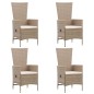 vidaXL Juego de comedor de jardín 5 piezas beige