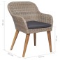 vidaXL Juego de comedor para jardín de 3 piezas marrón vidaXL Juego de comedor para jardín de 3 piezas marrón