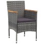 vidaXL Juego de comedor de jardín de 3 piezas gris vidaXL Juego de comedor de jardín de 3 piezas gris