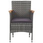 vidaXL Juego de comedor de jardín de 3 piezas gris vidaXL Juego de comedor de jardín de 3 piezas gris