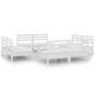 vidaXL Juego de muebles de jardín 8 pzas madera maciza de pino blanco vidaXL Juego de muebles de jardín 8 pzas madera maciza de pino blanco