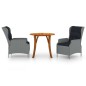 vidaXL Juego de comedor para jardín 3 piezas gris claro vidaXL Juego de comedor para jardín 3 piezas gris claro