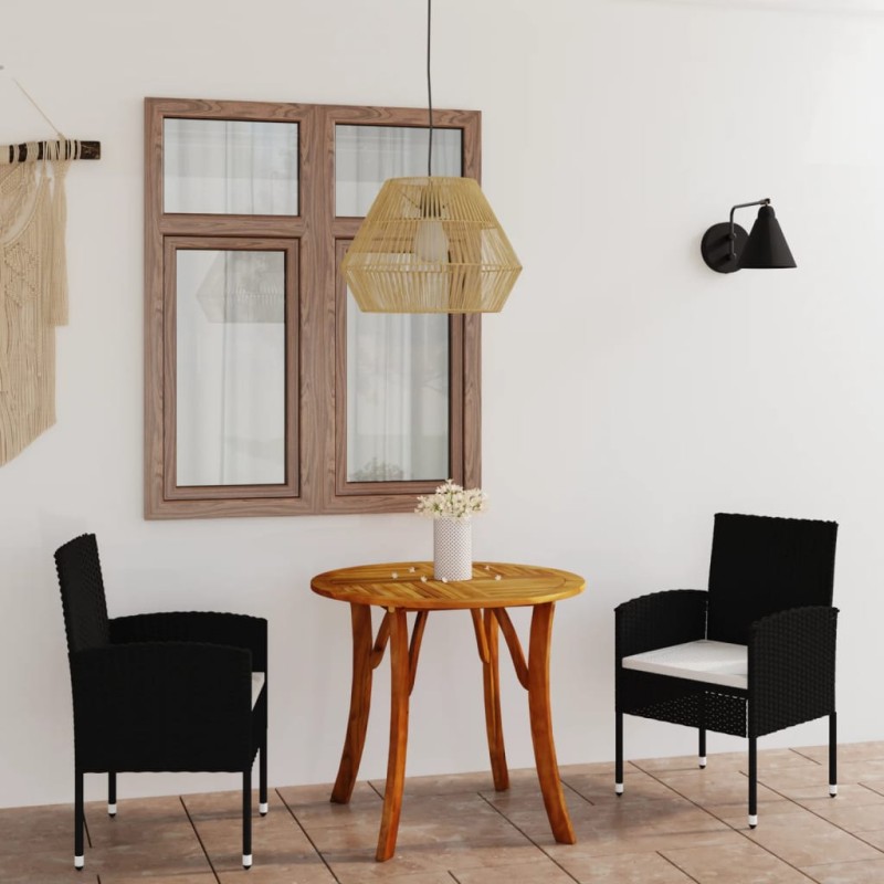 vidaXL Juego de comedor para jardín 3 piezas negro vidaXL Juego de comedor para jardín 3 piezas negro