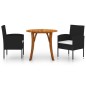 vidaXL Juego de comedor para jardín 3 piezas negro vidaXL Juego de comedor para jardín 3 piezas negro