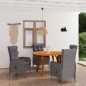 vidaXL Juego de comedor para jardín 5 piezas gris vidaXL Juego de comedor para jardín 5 piezas gris